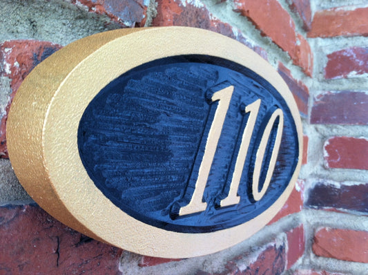 Custom Carved Oval House Number Plaque(A4) - The Carving Company