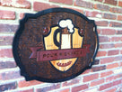 Custom Carved Bar-Pub-Tavern Sign - Cedar Stained and Painted (BP30) - The Carving Company