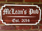 Personalized Old English Bar Sign with Est. Date (BP36) - The Carving Company