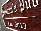 Personalized Old English Bar / Pub Sign - Custom Carved Cedar Wood Signs (BP22) - The Carving Company