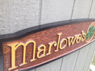 Custom Carved Cedar Pub Sign with Shamrock - horizontal (BP14) - The Carving Company