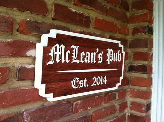 Custom Carved Wood Old English Pub Sign (BP18) - The Carving Company