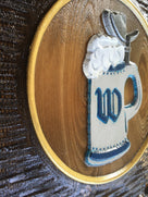 Custom Carved Cedar Pub Sign - German themed with Hand Painted Beer Stein (BP47) - The Carving Company
