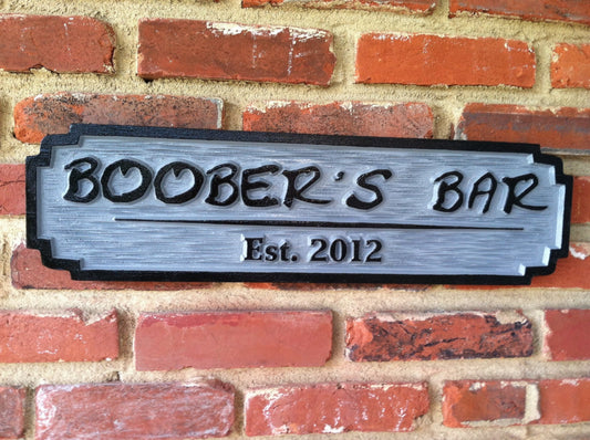 Personalized Bar Sign with Tag Line (BP33) - The Carving Company