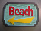 Carved Beach sign with directional arrow (S9) - The Carving Company