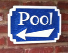 Carved Pool Sign - With Directional Arrow  (S3) - The Carving Company