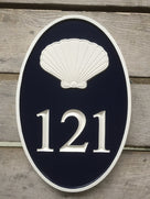 Carved Street Address plaque - House number with whale or other stock image (A85) - The Carving Company