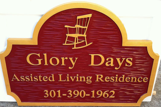 Custom Business Sign with Arched Top and Scalloped Corners (B6) - The Carving Company