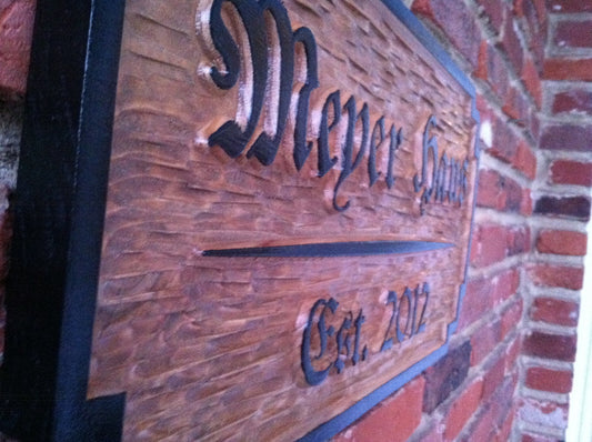 Custom carved wood German theme established sign (LN14) - The Carving Company