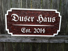 Custom carved wood German theme established sign (LN14) - The Carving Company
