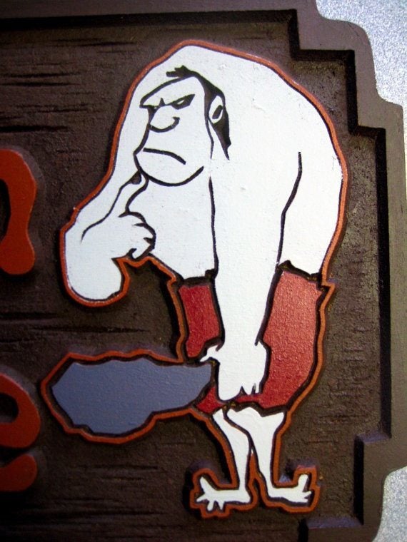 Man Cave Sign with Neanderthal Man and est date (MC3) - The Carving Company