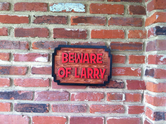 Cedar beware of dog name sign -front