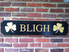 Personalized Family Name Quarterboard - Last Name - Shamrocks (Q9) - The Carving Company