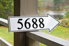 Arrow Shaped House Number Sign Pointing Right  (A87)