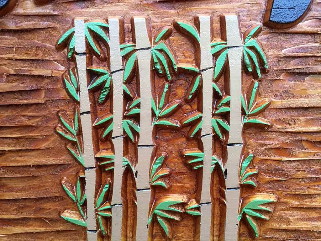 Custom Carved Cedar Wood Bar Sign with Bamboo image- Design your own (BP48) - The Carving Company