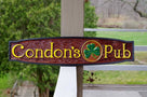 Custom Carved Cedar Pub Sign with Shamrock - horizontal (BP14) - The Carving Company