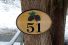 Pinecone House Number sign - Carved Cedar (A166) - The Carving Company