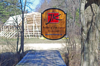 Cedar Carved Business Sign with Chiseled Background (B72) - The Carving Company