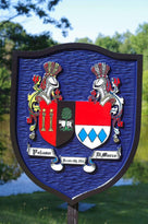 Custom Historic Family Crest Sign - Coat of arms - Double Name Shield (FC14) - The Carving Company