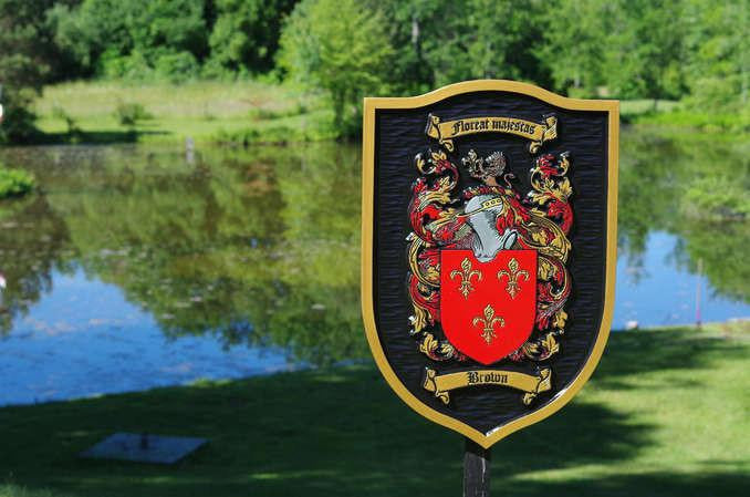 Custom Historic Family Crest Sign - Coat of arms (FC15) - The Carving Company