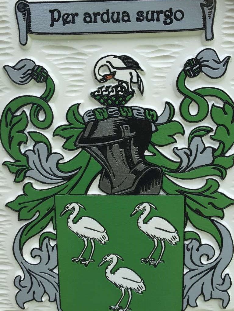 Custom Historic Family Crest Sign - Coat of arms (FC16) - The Carving Company