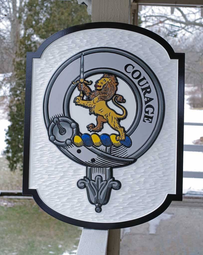 Family Crest / Coat of Arms / Clan Badge Custom Carved and Painted (FC10) - The Carving Company