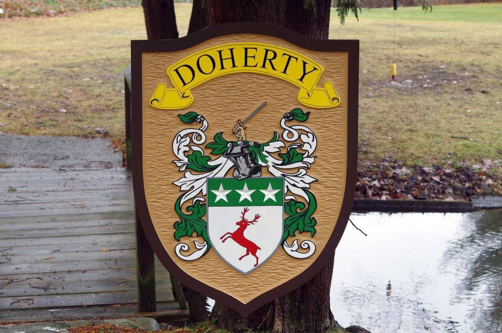 Family Crest / Coat of Arms / Clan Badge Custom Carved and Painted (FC18) - The Carving Company