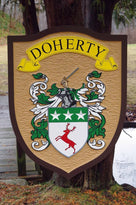 Family Crest / Coat of Arms / Clan Badge Custom Carved and Painted (FC18) - The Carving Company