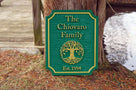 Personalized Entrance Name Sign With Tree or other image - Custom Carved Family Sign (LN41) - The Carving Company