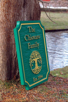 Personalized Entrance Name Sign With Tree or other image - Custom Carved Family Sign (LN41) - The Carving Company