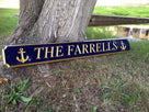 Quarterboard custom made with The Farrells carved on it