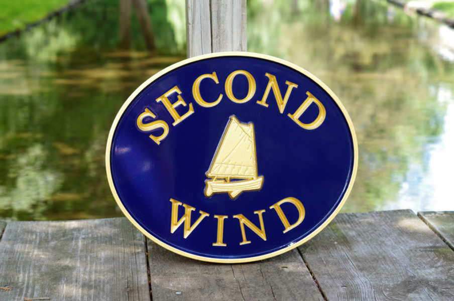 Personalized Nautical House Marker Sign with Last Name, Street Name, or House Name (LN38) - The Carving Company