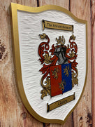 Add Your Own Family Crest / Coat of Arms / Family Shield Custom Carved (FC26) Family Crest Sign The Carving Company