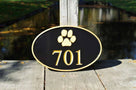 Carved Street Address plaque / House number with Paw print or other stock image (A123) - The Carving Company