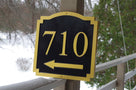 Custom Carved House Number - Street address Sign with Arrow (A157) - The Carving Company