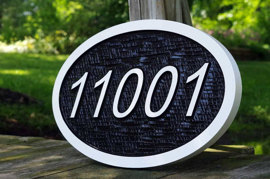 Custom Carved Street Address sign / House number -Made to Order (A109) - The Carving Company