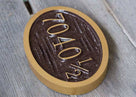 Customized Oval Street Number sign with 1/2 half number  (A26) - The Carving Company
