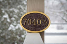 Customized Oval Street Number sign with 1/2 half number  (A26) - The Carving Company