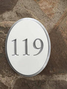 Oval Address Sign - Custom Carved House Number - Vertical (A103) - The Carving Company