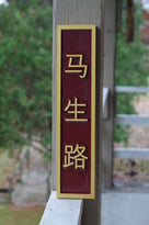 Chinese character Custom sign painted red and gold