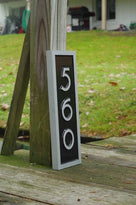 house numbers with mid century modern font