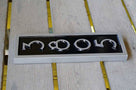 House number sign 3805 in black and silver mid century modern font rectangle shape side view