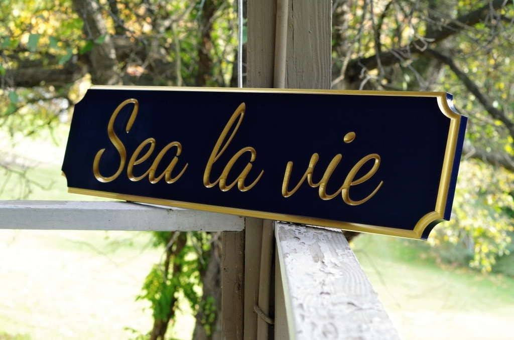 Personalized Carved Quarterboard sign in scripted font - add your name (Q33) - The Carving Company