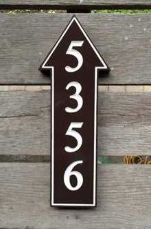 5356 Up arrow house sign front view