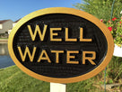 Carved Rain or Well Water notice Plaque- Irrigation Sign (LN45) - The Carving Company