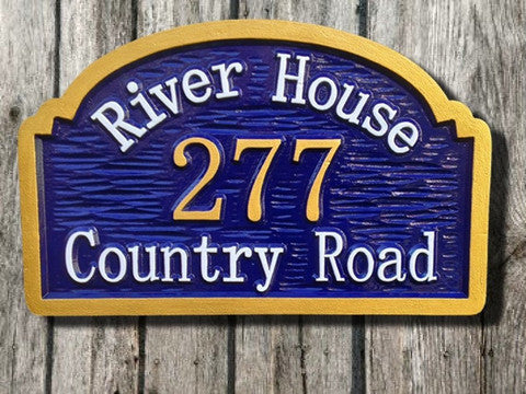 River House address sign