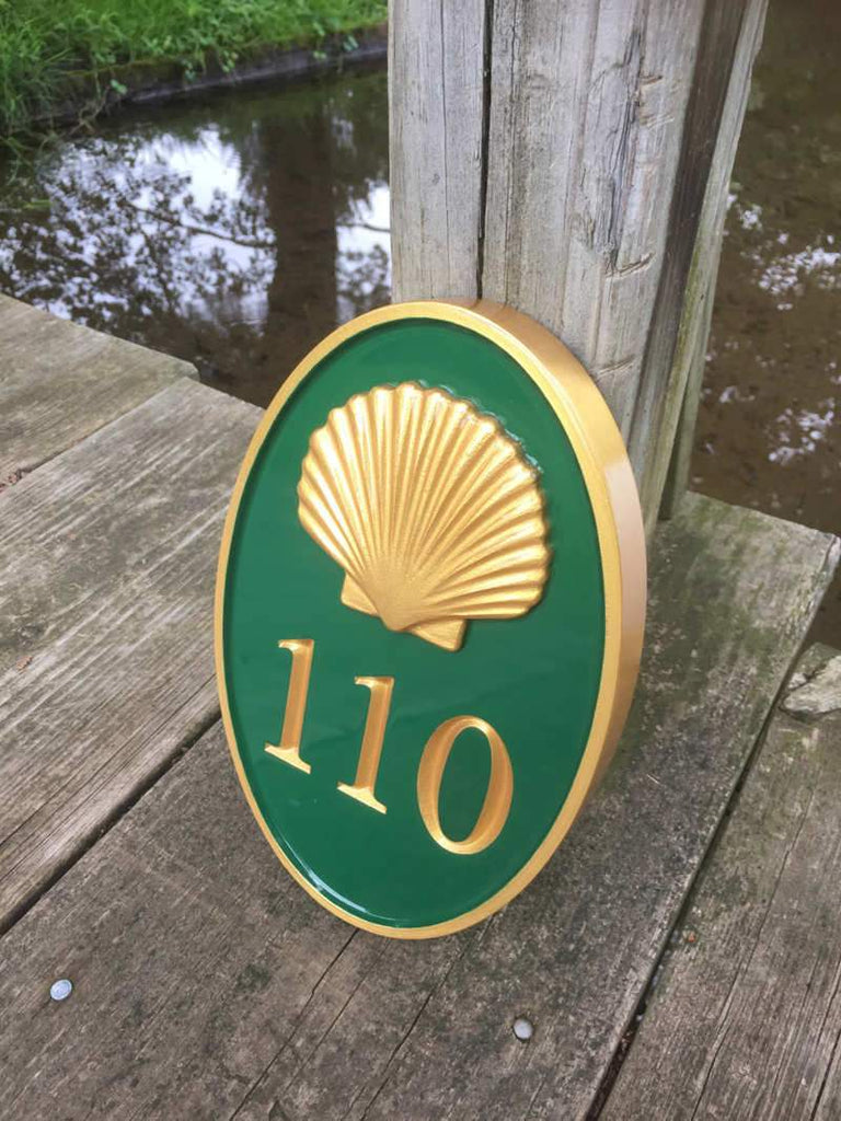 House Numbers Shells Add Your Own House number - Sign with Realistic Scallop Shell β The ...
