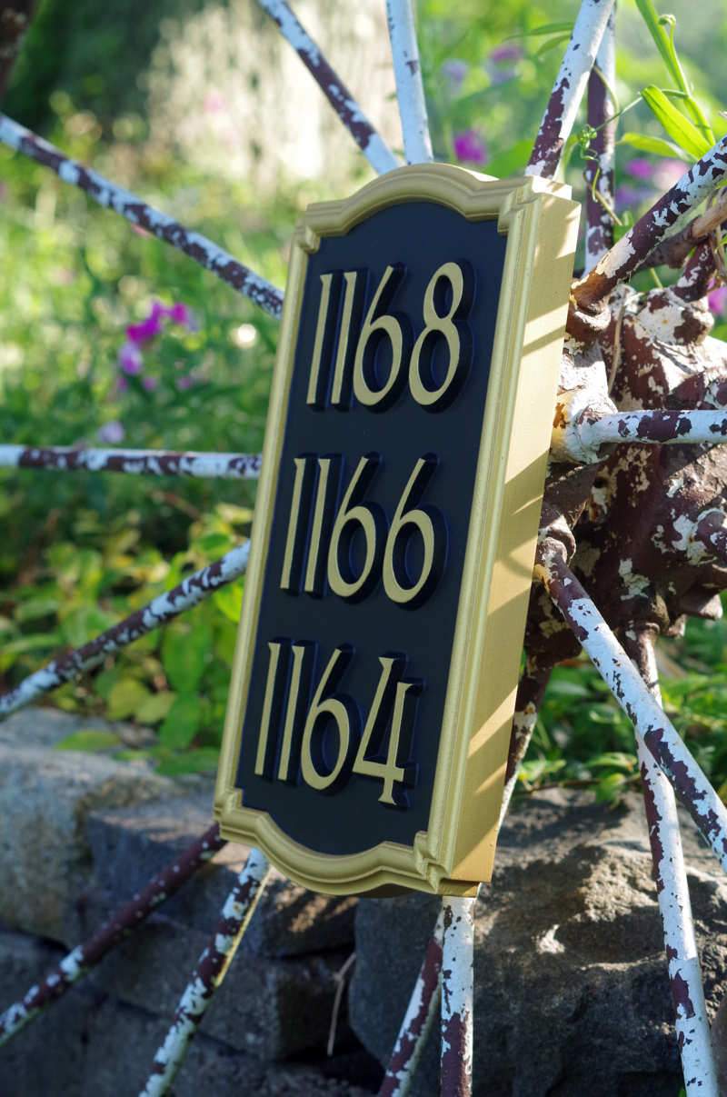 Multiple Number Entrance sign for Business Front - With Ornate Frame Custom Made to Order (HN5) - The Carving Company