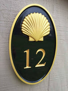 NEW! - House number sign with Realistic 3d shell side view - Carved Street address marker (A179) - The Carving Company