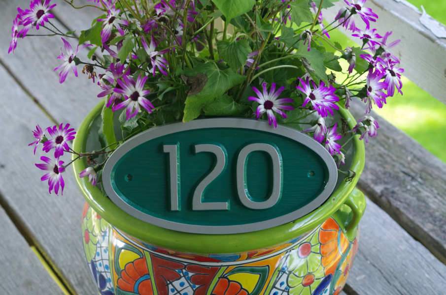 Custom Carved House number / Street Address Sign - Mid Century Modern Font (A98) - The Carving Company